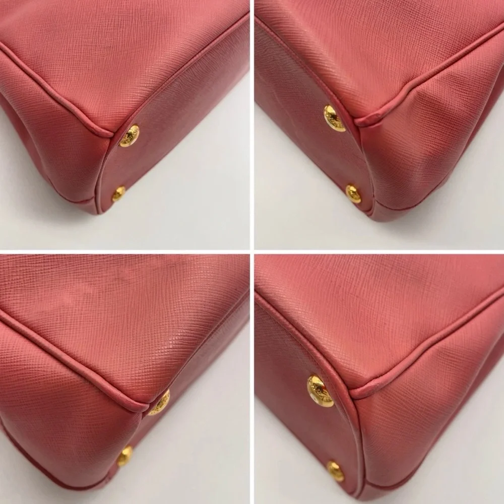 Prada Saffiano Galleria Leather Satchel Bag - Coral Pink